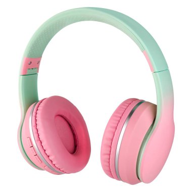 İzolasyonda beyaz arkaplanda bilgisayar için kablosuz kulaklıklar