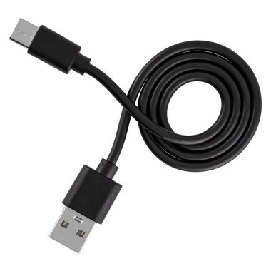 Beyaz arkaplanda yalıtılmış USB ve Tip-C bağlantısına sahip kablo
