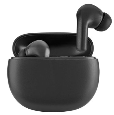 Kablosuz akustik kulaklıklar beyaz bir arkaplanda izolasyonda