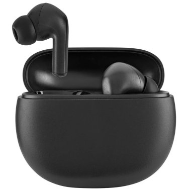 Kablosuz akustik kulaklıklar beyaz bir arkaplanda izolasyonda