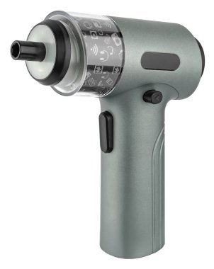 bit takımlı elektrikli tornavida beyaz arkaplanda yalıtılmış