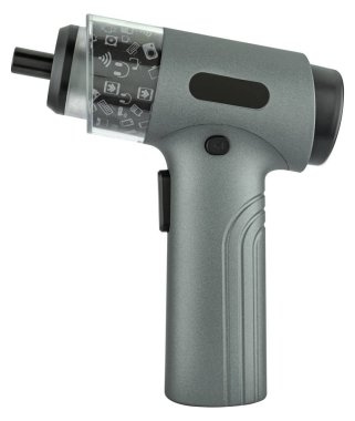 Elektrik kablosuz tornavida, beyaz arkaplanda yalıtılmış.