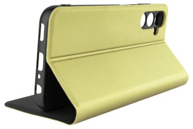 İzolasyonda beyaz bir arkaplanda telefon kılıfı