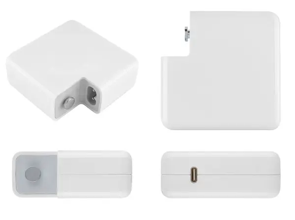 stock image Laptop power adapter, on white background in insulation.