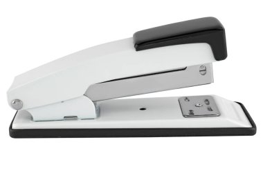 Kırtasiye zımbası, beyaz arka planda yalıtım malzemesi.