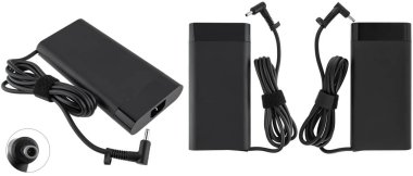 Şık ve kompakt dizüstü bilgisayar güç kaynağı.