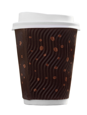 Kapaklı tek kullanımlık kahve bardağı.