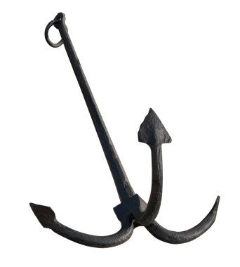 Eski gemi çapası, şeffaf bir arkaplan üzerinde