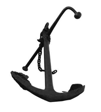 Eski gemi çapası, şeffaf bir arkaplan üzerinde