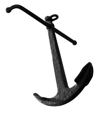 Eski gemi çapası, şeffaf bir arkaplan üzerinde