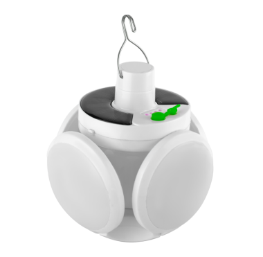 Güneş paneli şarj olan pille çalışan el feneri.