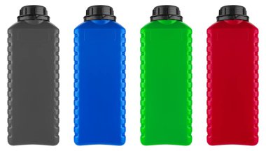 Küçük bir kutu şeklinde dayanıklı plastik konteynır. Su, yağ ve kimyasal çözümler için idealdir..