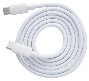 cable with Type-C connector, insulated on white background. clipart
