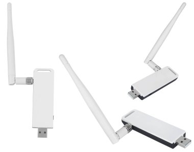 USB ve antenli kablosuz adaptör. Her yerde sabit bir internet bağlantısı sağlar.