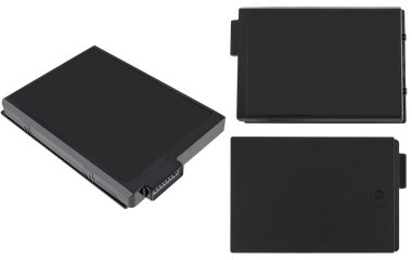 Laptop bataryası, dizüstü bilgisayar yedek parçası, izolasyonda beyaz bir arkaplan.