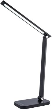 Çalışma masası için dokunmatik paneli olan bir RGB lambası. Beyaz bir arkaplanda, izole.