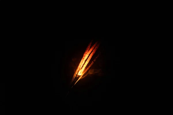 Полум Вогню Чорному Тлі — стокове фото