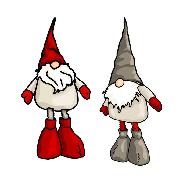 Christmas Gnome Vector Illustration Scandinavian Nordic Gnome Cute Christmas Elf — Stock Photo, Image