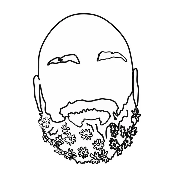 Позаботься Своей Бороде Крупный План Молодого Человека Рубашки Цветами Бороде — стоковое фото