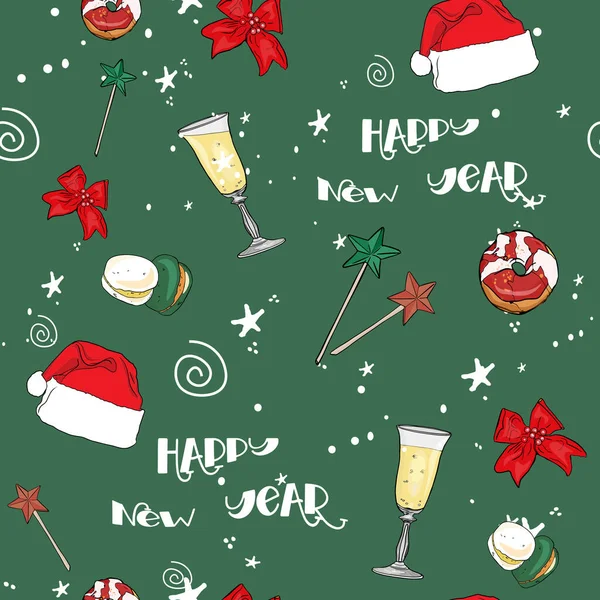 Pattern Moose Christmas Trees Christmas Seamless Illustration Blank Designer Logo — Stock Photo, Image