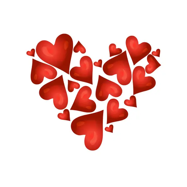 Sevgililer Günü Nün Vektör Çizimi Kalp Ali Renkleri Baskılar Logolar — Stok Vektör