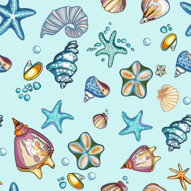 Deniz düzeni. Balık, çapa, ahtapot, köpekbalığı, balina. Dekoratif deniz elementleriyle kusursuz bir desen. Eski arkaplan