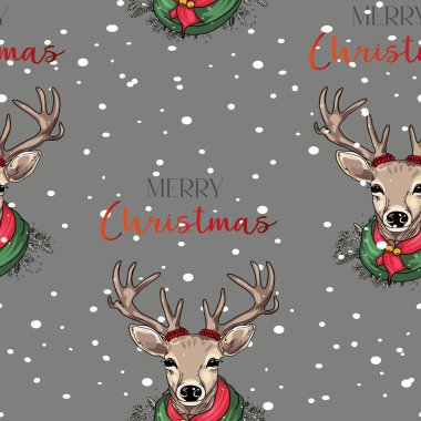 Kafalı bir geyik deseni ve 