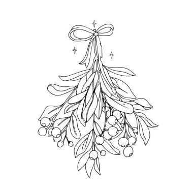 Mutlu noeller. Ökseotunun kalbi, çelenk. Noel çelengi hediye kartı.