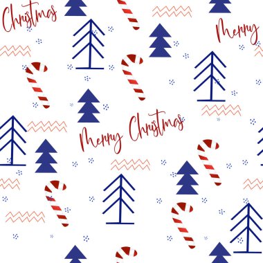 Yeni yıl şablonu. Kusursuz Noel çizimi, tasarımcı için boş, logo, simge, tekstil