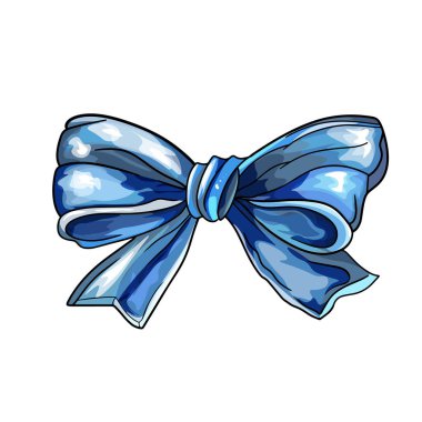 Zarif Mavi Kurdele Hediye Paketi veya Dekorasyonu.