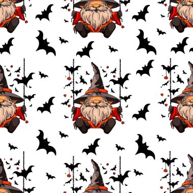 Halloween jack o lantern pumpkins seamless pattern on a white background. A bright and playful seamless pattern featuring various jack-o'-lantern pumpkins clipart