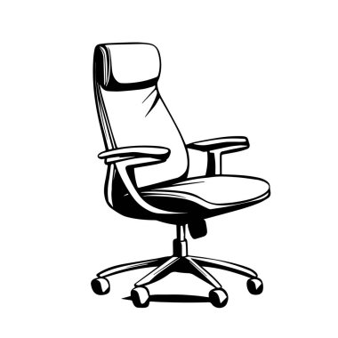 Minimalist siyah beyaz dizaynlı şık ofis koltuğu