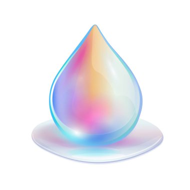 Pastel Colors 'la Parlak Gözyaşı. Canlı Gradyan Su Teslimatı Tasarımı. Yumuşak Renkli Damla Gibi Soyut Cam