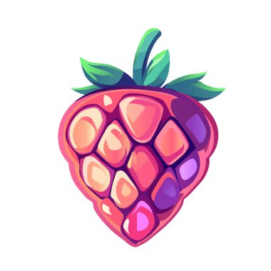 Düşük polimetrik şekilli, keskin açılı ve yüzlü bir çileğin vektör çizimi