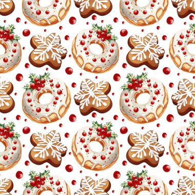 Noel Kurabiyesi Çelengi ve Yıldızsız Şablon