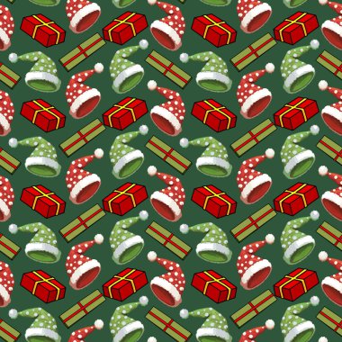 Kusursuz Noel Şablonu Hediyeler ve Noel Şapkaları