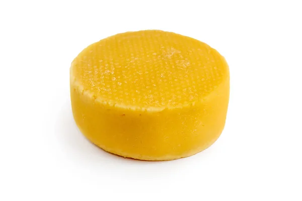 Сыр Желтый Круглый Сырный Хлеб Изолирован Белом Фоне — стоковое фото
