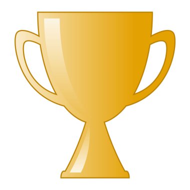 simple golden winners cup, vector illustration isolated on white background
