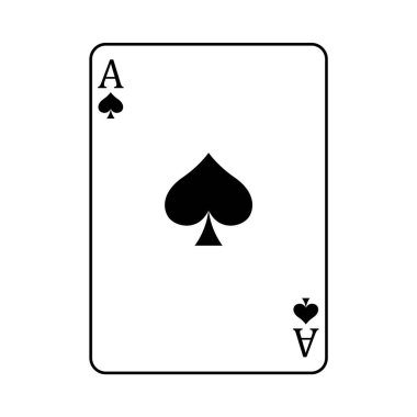 Ace of Spades playing card, vector illustration isolated on white background