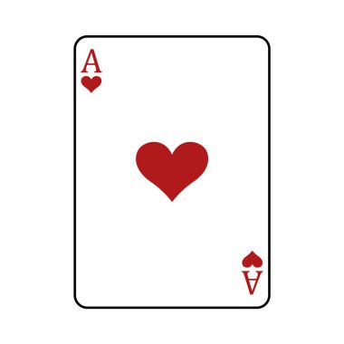 Ace of Hearts playing card, vector illustration isolated on white background