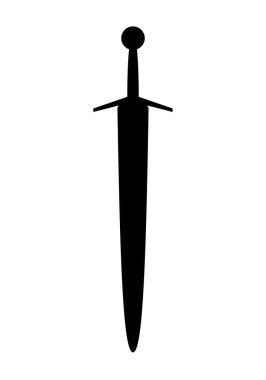 Sword silhouette - vector illustration of medieval sword isolated on a white background
