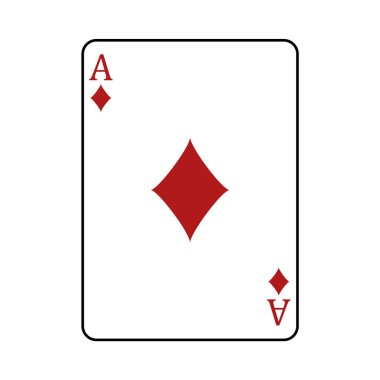 Ace of Diamonds playing card, vector illustration isolated on white background