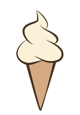 ice cream - vanilla ice cream in a cone, simple vector illustration isolated on white background