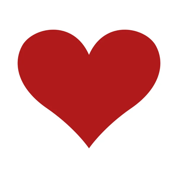 Red Heart Shape Symbol Vector Illustration Isolated White Background — Vector de stock