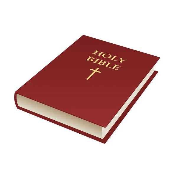 Святая Библия Закрытая Книжная Векторная Иллюстрация Белом Фоне — стоковый вектор