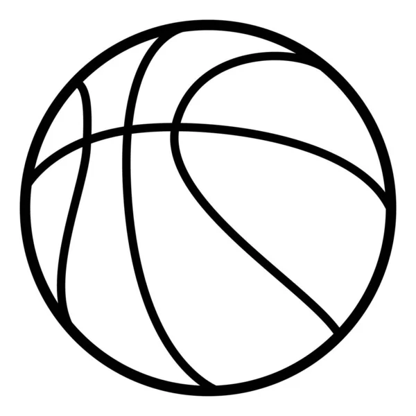Basketball Ball Black White Vector Symbol Illustration Isolated White Background — Stock Vector