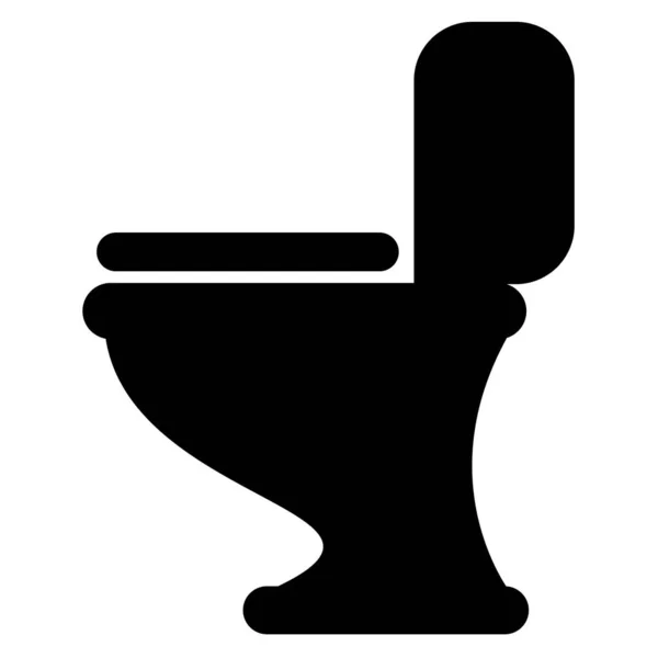 Toilet Black White Vector Silhouette Symbol Illustration Lavatory Isolated White — Stock Vector