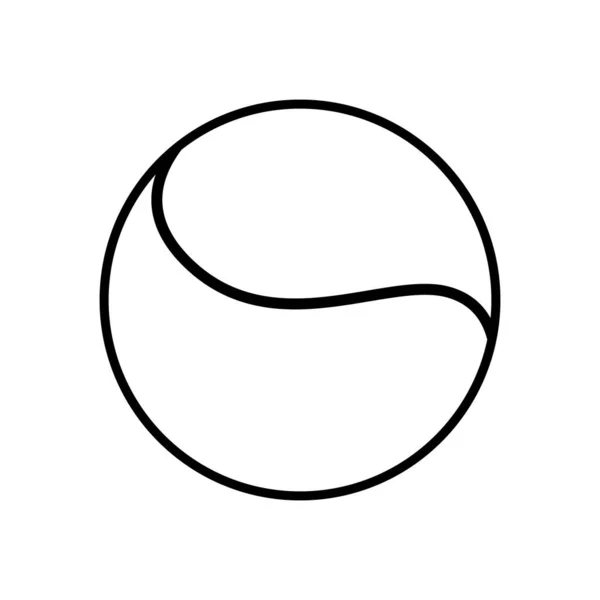 Tennisball Darstellung Des Schwarz Weißen Vektorsymbols Isoliert Auf Weißem Hintergrund — Stockvektor