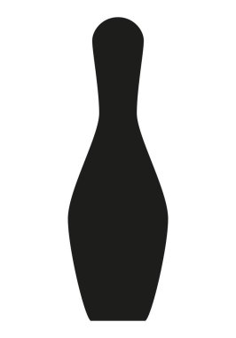 Bowling pimi - beyaz arkaplanda izole edilmiş siyah beyaz vektör silüeti çizimi