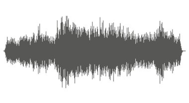 Oscilloscope ses dalgası - beyaz arkaplanda izole edilmiş vektör çizimi, ses dalgasının siyah ve beyaz simgesi